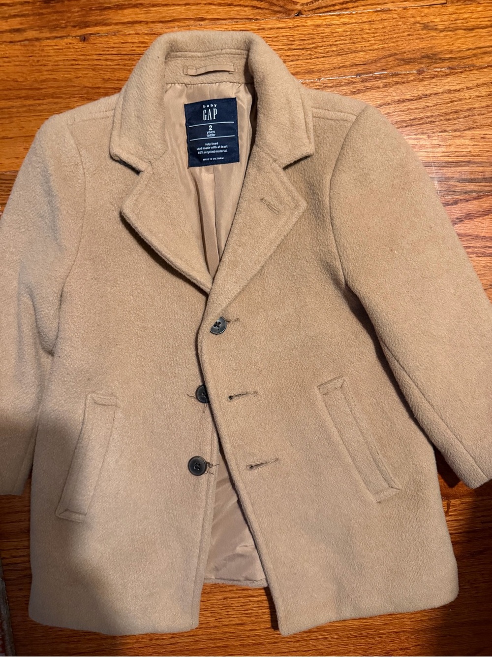 GAP Boys' Tan Peacoat Jacket 2T